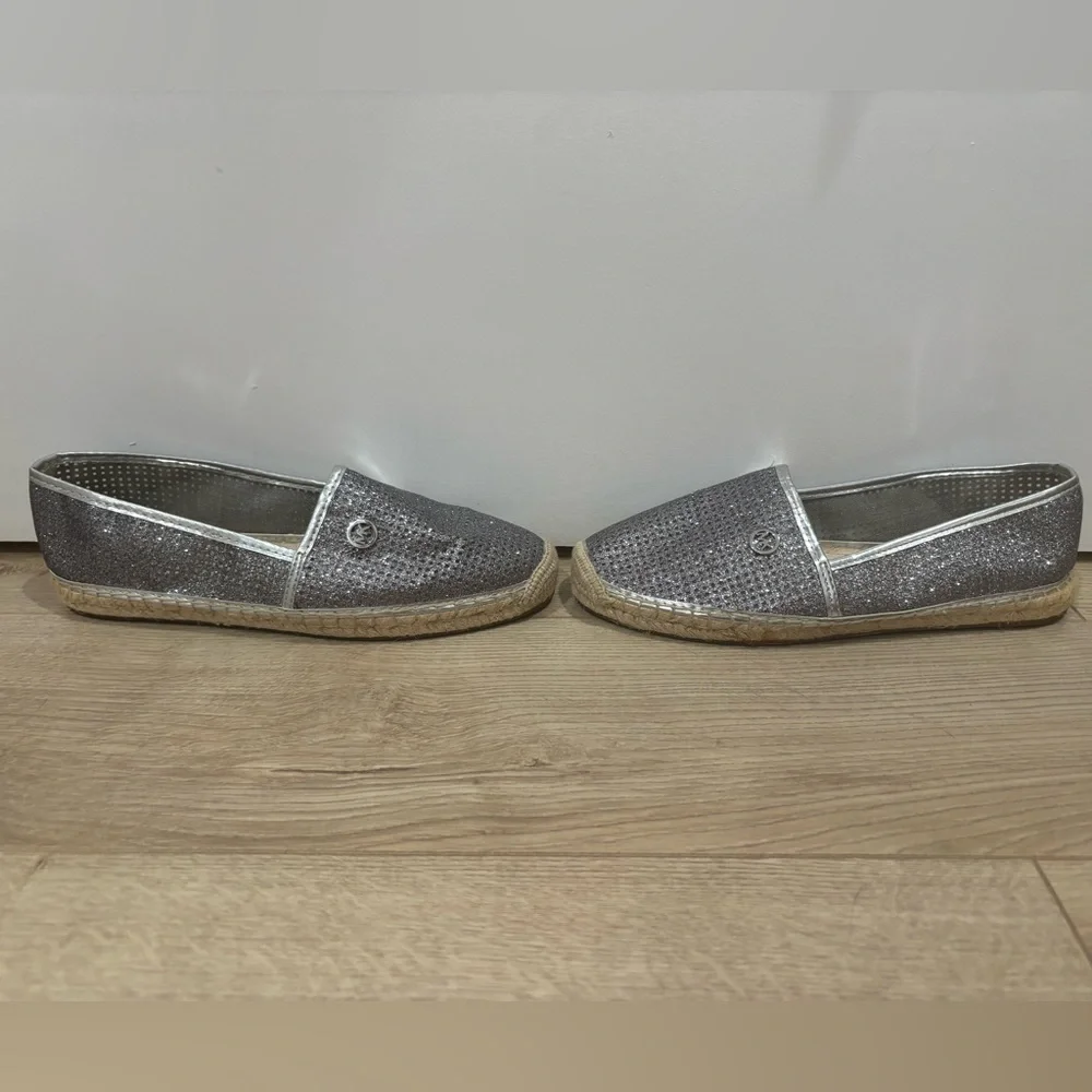 Michael Kors Glittery Silver Espadrilles